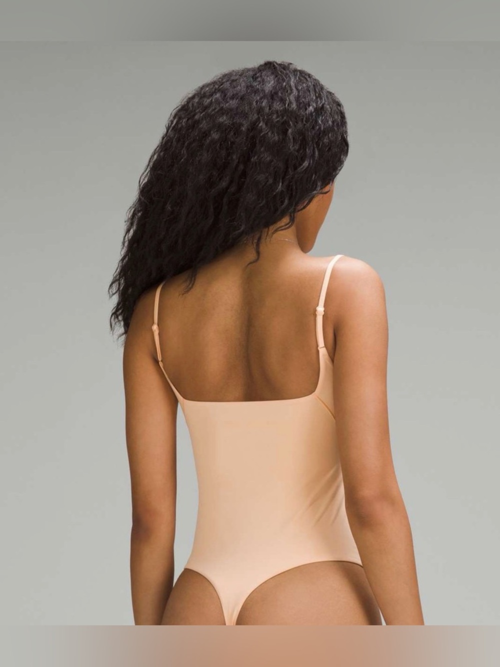 NWT Lululemon Athletica Nulu Square-N Spaghetti Strap Bodysuit in Peach Bellini